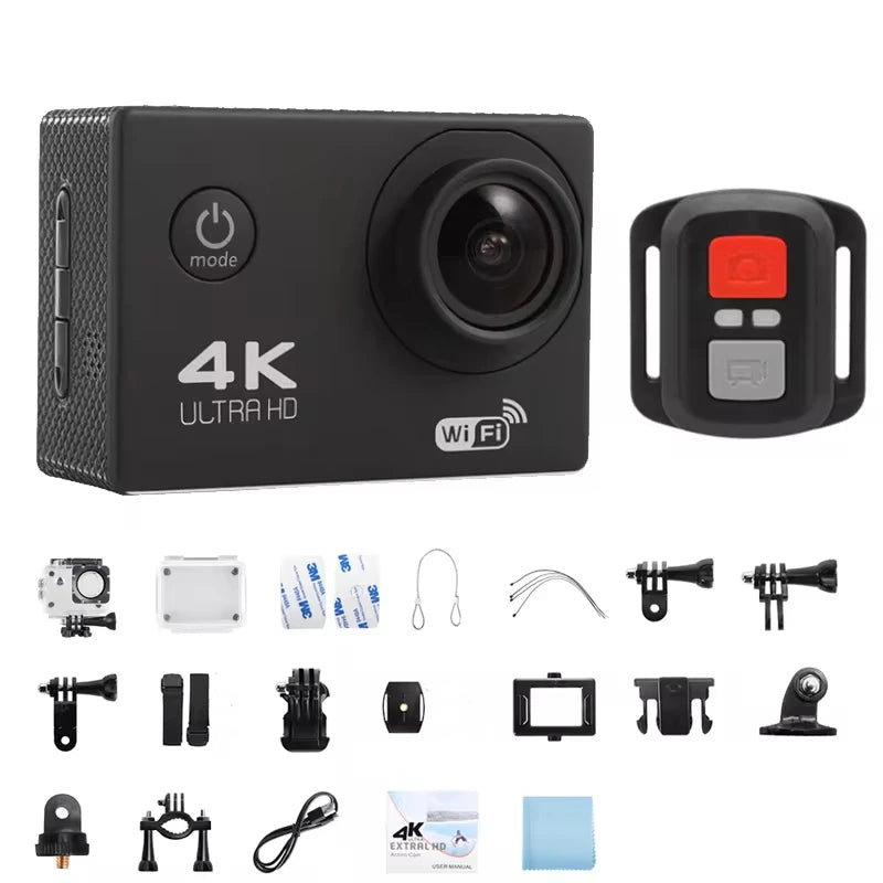 4K Action Camera Waterproof 30M — WiFi, 170° Wide Angle for SUP, Diving & Outdoor Sports