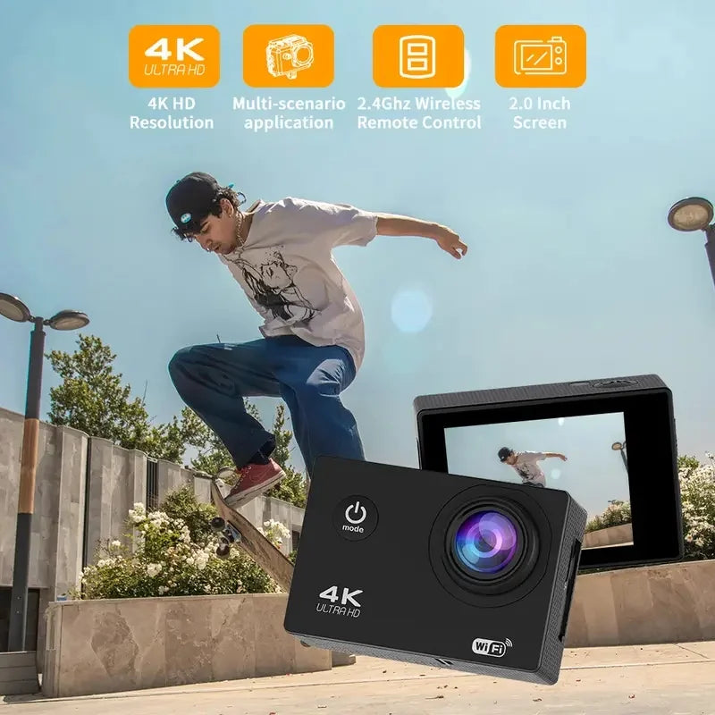 4K Pro Action Camera — GPS, WiFi, External Mic & 170° Wide Angle for SUP & Outdoor Sports