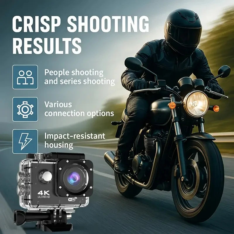 4K Pro Action Camera — GPS, WiFi, External Mic & 170° Wide Angle for SUP & Outdoor Sports