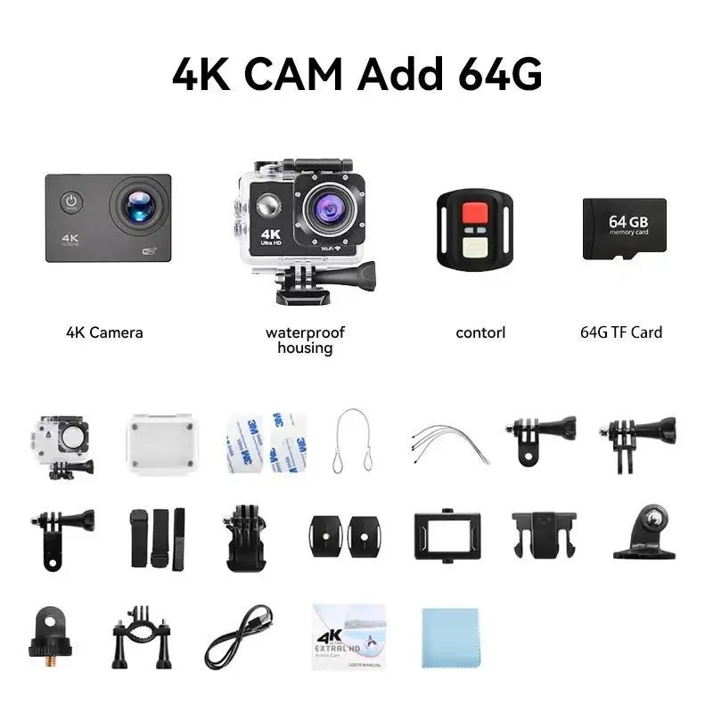 4K Pro Action Camera — GPS, WiFi, External Mic & 170° Wide Angle for SUP & Outdoor Sports