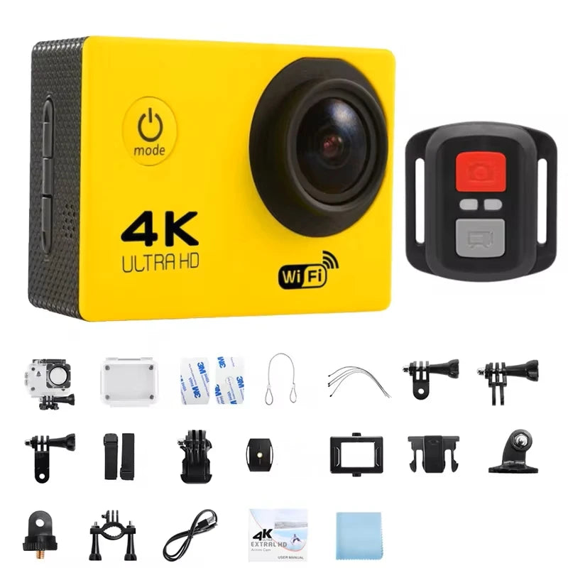 4K Action Camera Waterproof 30M — WiFi, 170° Wide Angle for SUP, Diving & Outdoor Sports