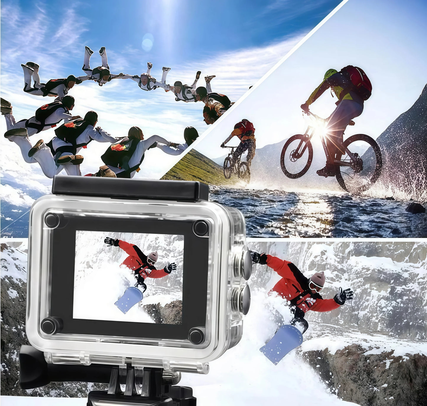 4K Action Camera Waterproof — WiFi, 170° Wide Angle & Helmet Mount for SUP & Outdoor Sports