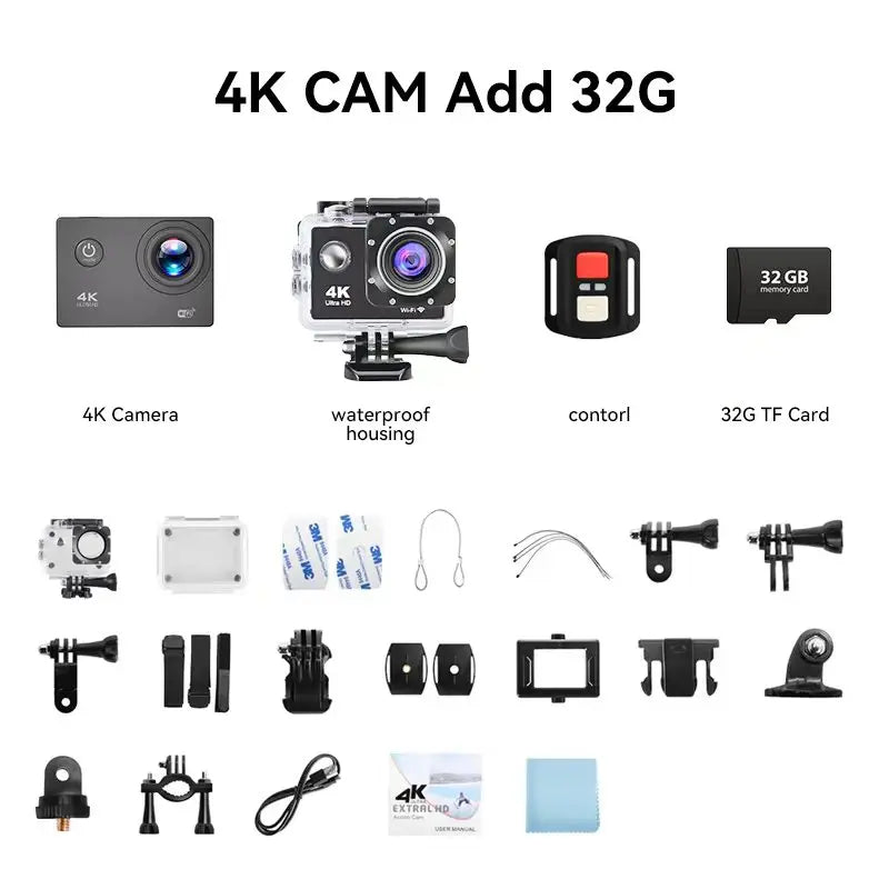 4K Pro Action Camera — GPS, WiFi, External Mic & 170° Wide Angle for SUP & Outdoor Sports