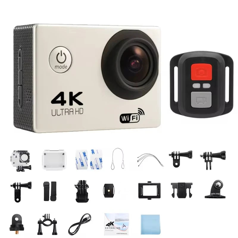 4K Action Camera Waterproof 30M — WiFi, 170° Wide Angle for SUP, Diving & Outdoor Sports