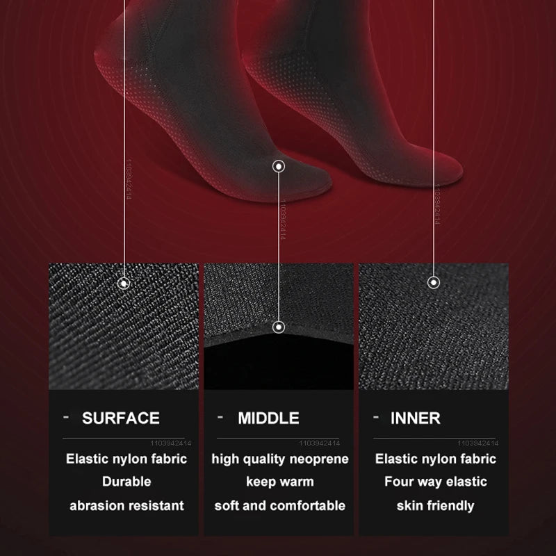 3mm/5mm Neoprene Diving Socks — Anti-Slip 3-Layer Thermal Beach Booties for Surfing & SUP
