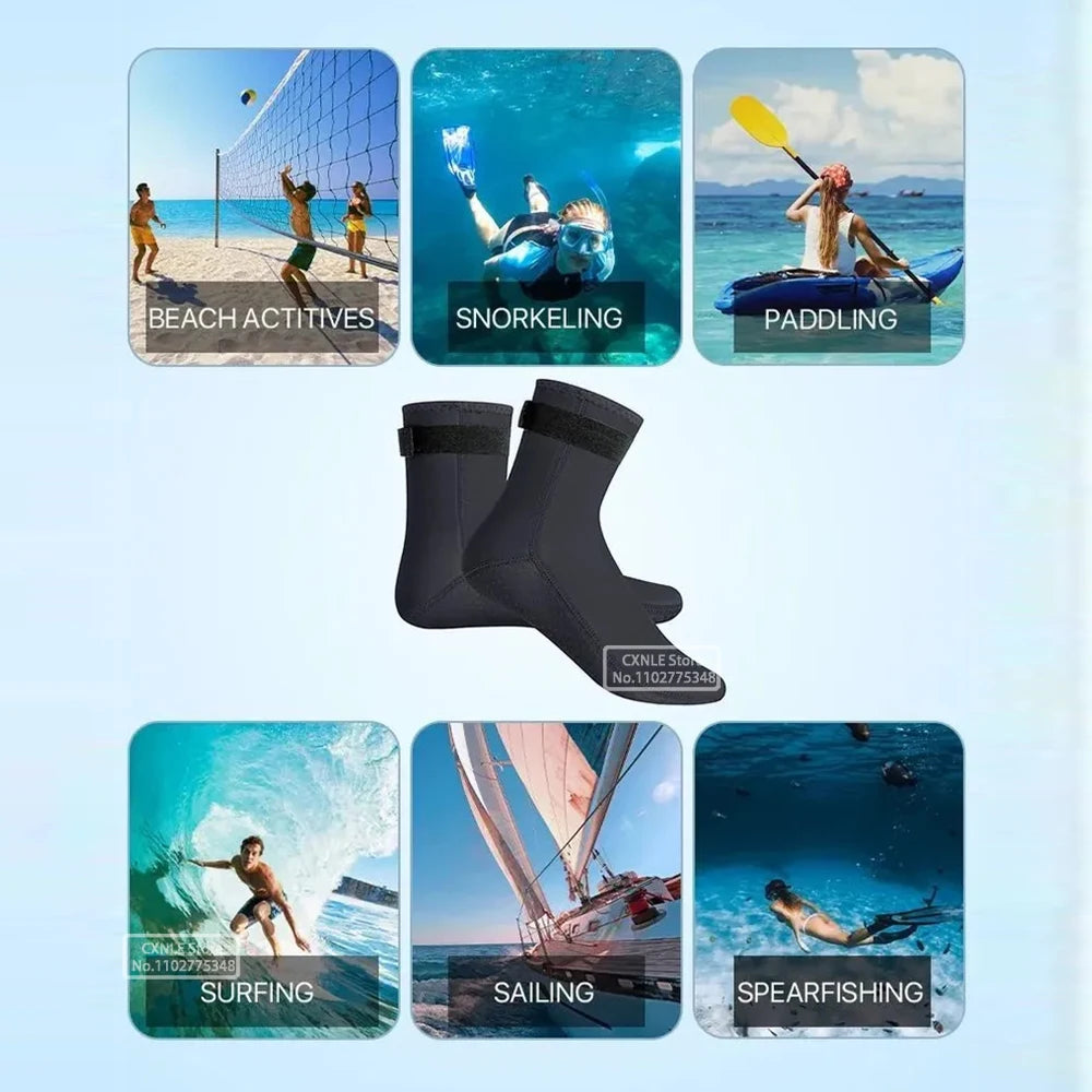 5mm Neoprene Diving Socks & Water Shoes — Non-Slip Thermal Boots for Surfing, SUP & Diving