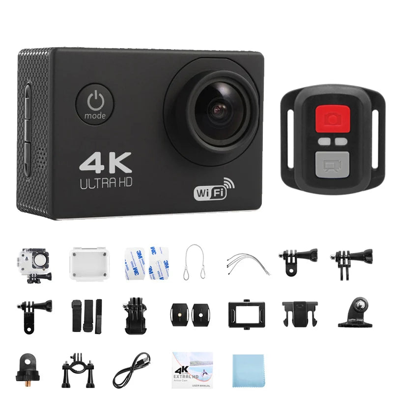 4K Action Camera Waterproof 30M — WiFi, 170° Wide Angle for SUP, Diving & Outdoor Sports
