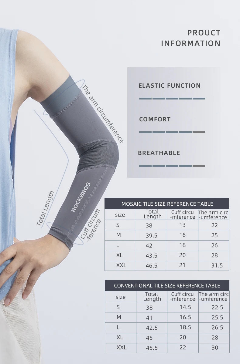 ROCKBROS UV400 Ice Silk Arm Sleeves — Sun Protection for SUP, Cycling & Outdoor Sports