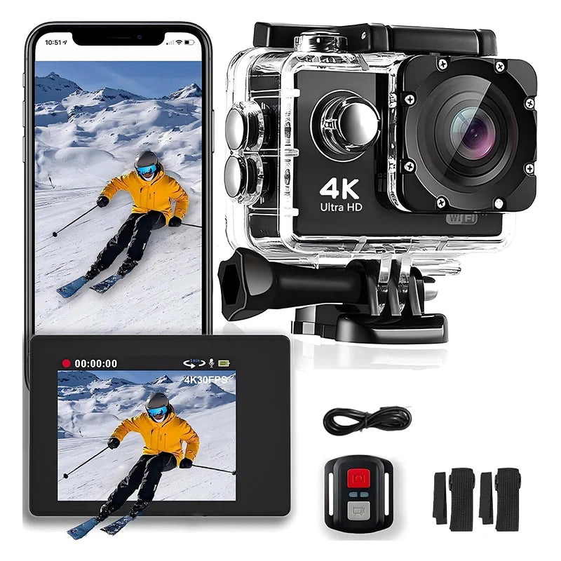 4K Pro Action Camera — GPS, WiFi, External Mic & 170° Wide Angle for SUP & Outdoor Sports