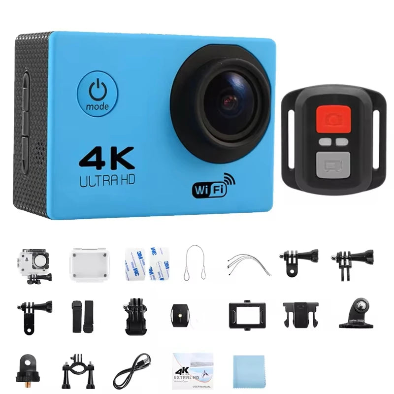 4K Action Camera Waterproof 30M — WiFi, 170° Wide Angle for SUP, Diving & Outdoor Sports